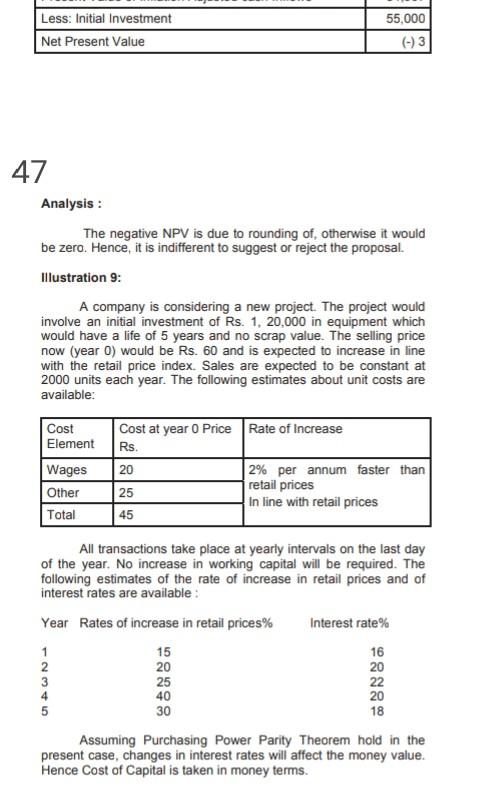  mdk Less: Initial Investment Net Present Value 55,000 (-) 3 47