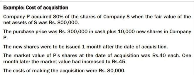 I need the answer as soon as possible Example: Cost of acquisition