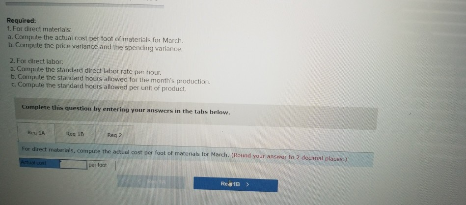 Data (LO9-4, LO9-5) Sharp Company manufactures a product for which the following