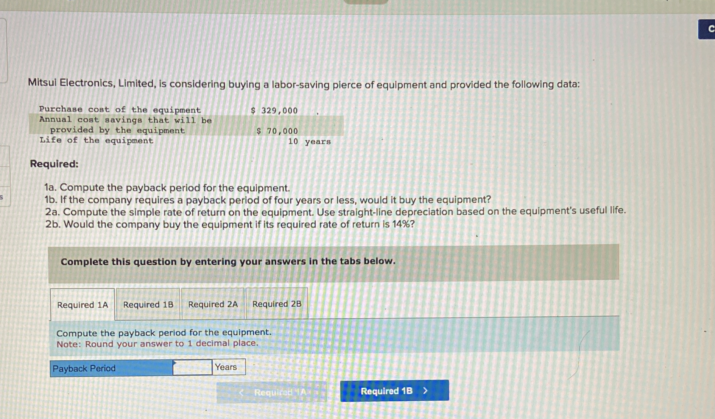  Mitsui Electronics, Limited, is considering buying a labor-saving pierce of equipment