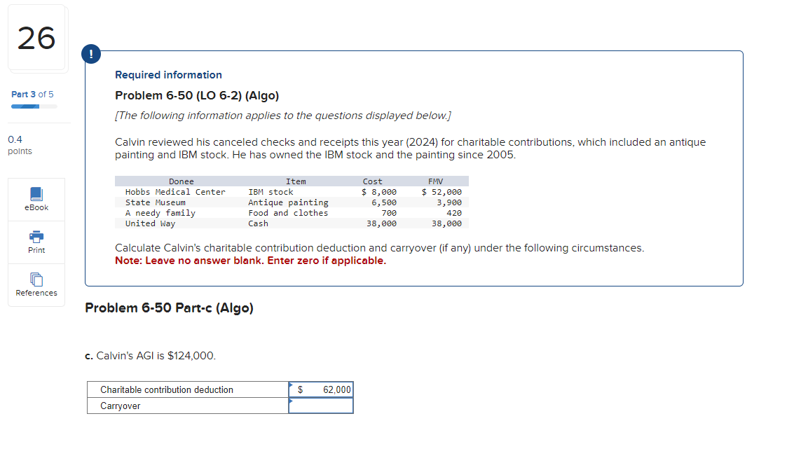  Required information Problem 6-50(LO 6-2)(Algo) [The following information applies to the