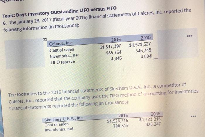  Need help, homework do before 11 pm Topic: Days Inventory Outstanding