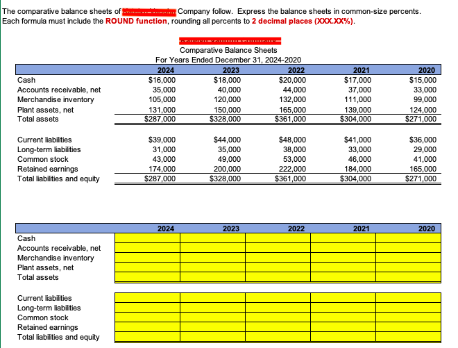 comparative income statements of. Company follow. Calculate trend percents for all components