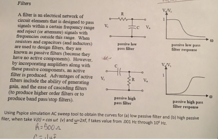  Simulate via MATLAB Filters A filter is an electrical network of