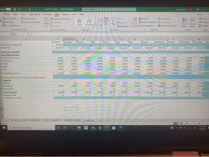  PLEASE HELP FILL IN BLUE BOXES WITH EXCEL FORMULAS! Please Lindiy