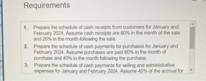 budget committee provides the following information: (Click the icon to view the