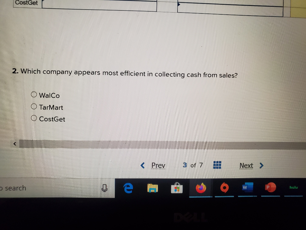 Receivable $1,795 $2,742 6,066 6,594 609 645 Walco TarMart CostGet $320, 427