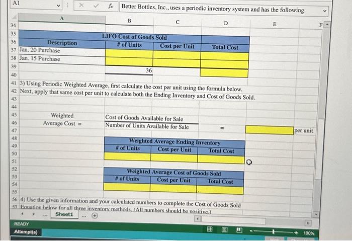 cost of goods sold using periodic FIFO, LIFO, and Weighted Average Cost