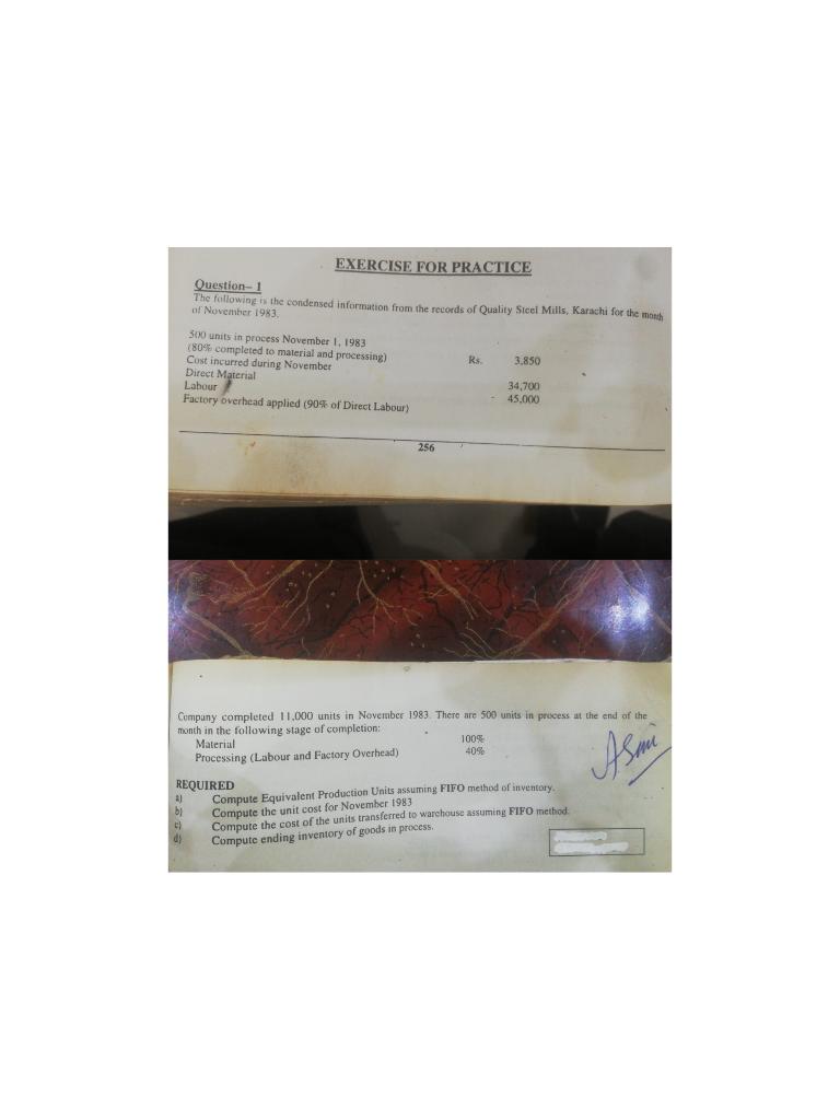 kindly explain your answer as well. EXERCISE FOR PRA CTICE Question-1 The