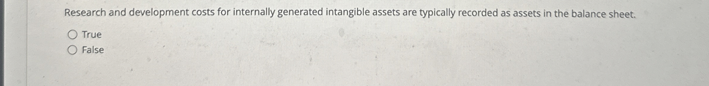  Research and development costs for internally generated intangible assets are typically