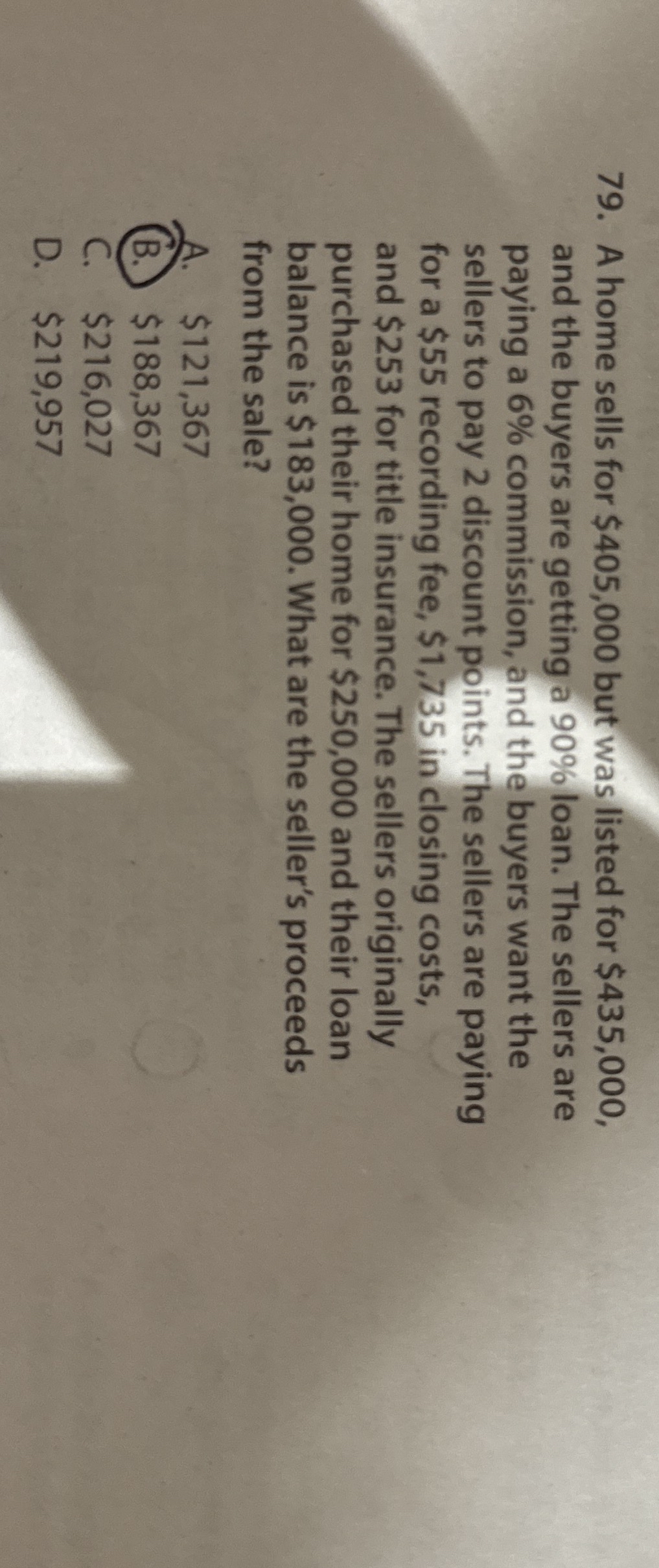  A home sells for $405,000 but was listed for $435,000, and