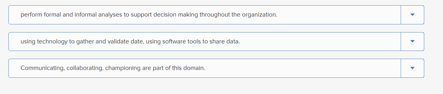 contains six Domains. Match the Domains below with the corresponding definition given