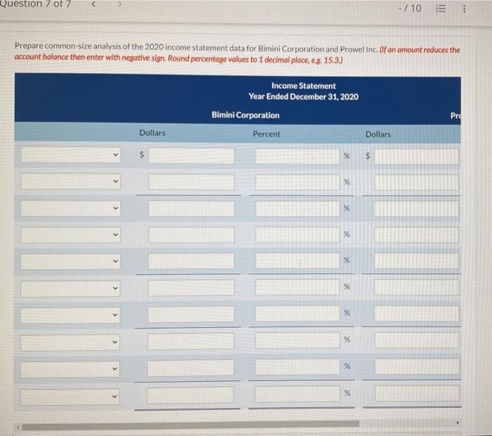 and Prowel Inc, two competitors, appears below. All balance sheet data is