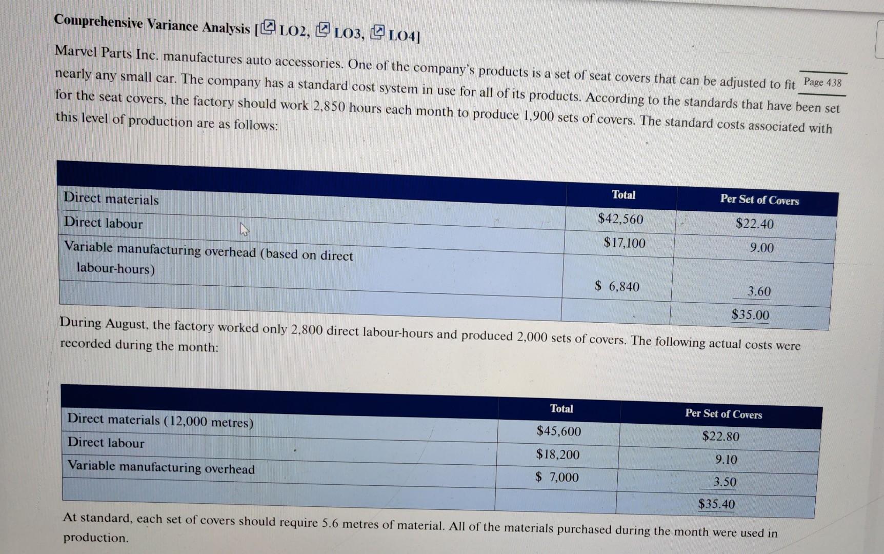  Please do parts 1-3 correctly Comprehensive Variance Analysis [ LO2, [