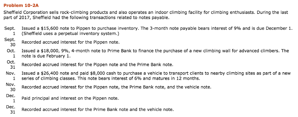 I don't know how to fix this Problem 10-2A Sheffield Corporation sells