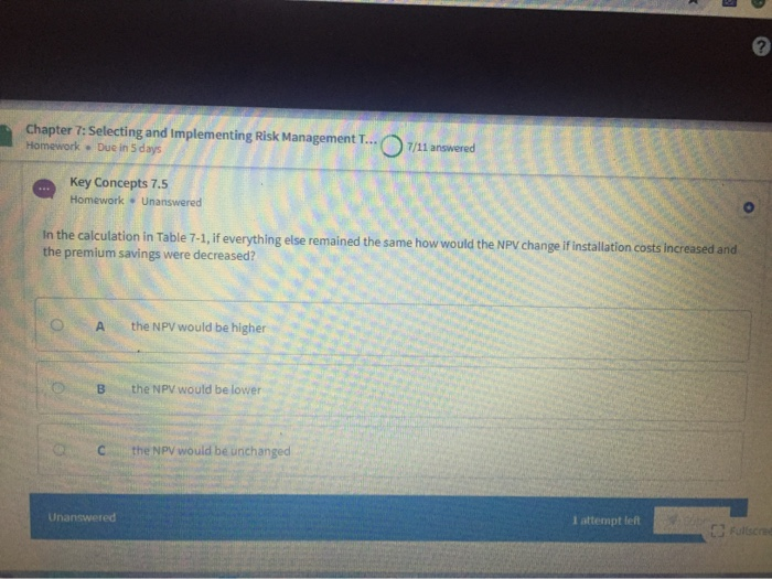 5 days $100,000 Installation costs $600,000 Loss reduction $ 80,000 Premium savings