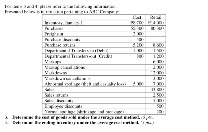  show solution For items 3 and 4, please refer to the