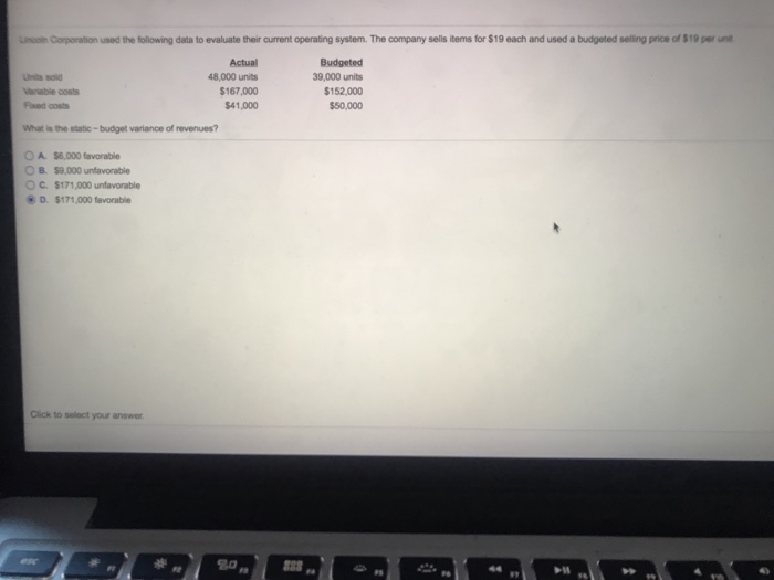  Corporation used the following data to evaluate their current operating system.