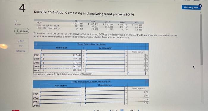 for each of the tivee accounts, state whetiser the situation as reveafed