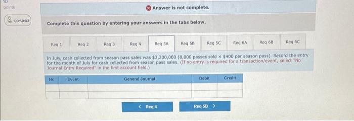  (x) Answer is not complete. Complete this question by entering your