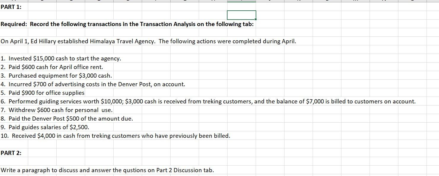 I need the answer as soon as possible PART 1: Required: Record