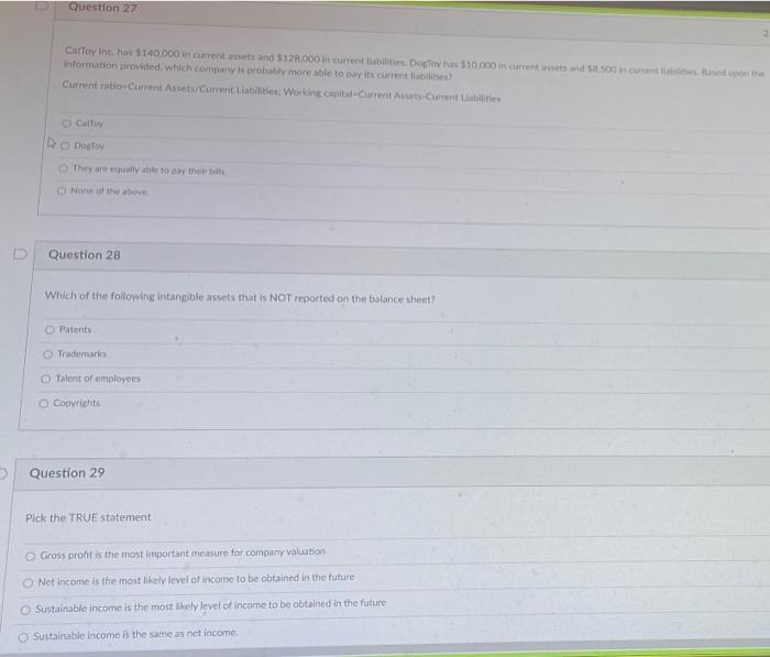 PLEASE HELP ON THESE 3 Question 27 Cartay he has $140.000 in