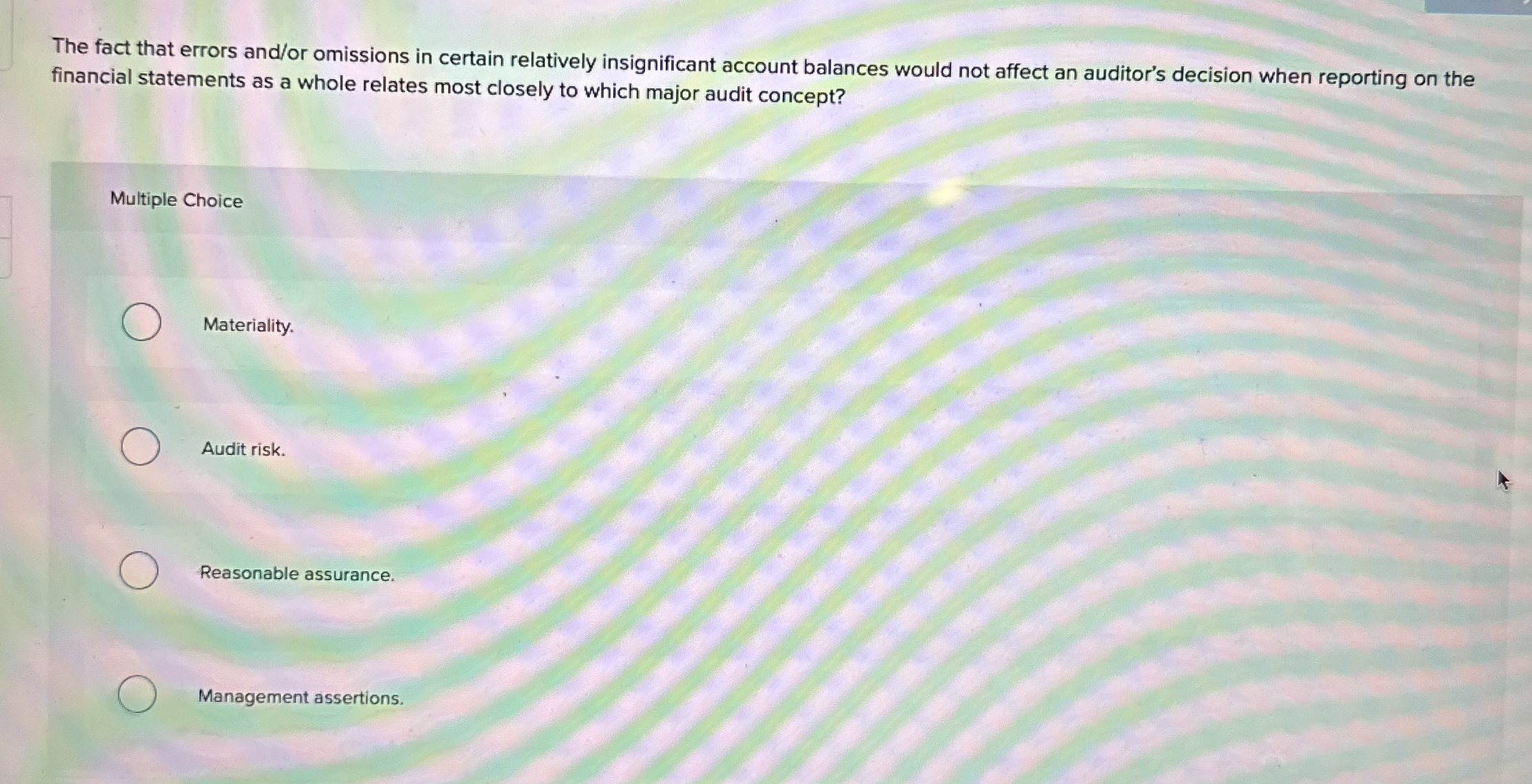  The fact that errors and/or omissions in certain relatively insignificant account