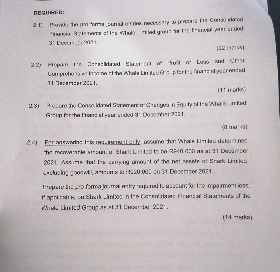 (55 marks) You are presented with the following trial balances for Whale