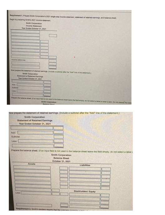 October 31, 2021 , follows. (Click the icon to view the adjusted