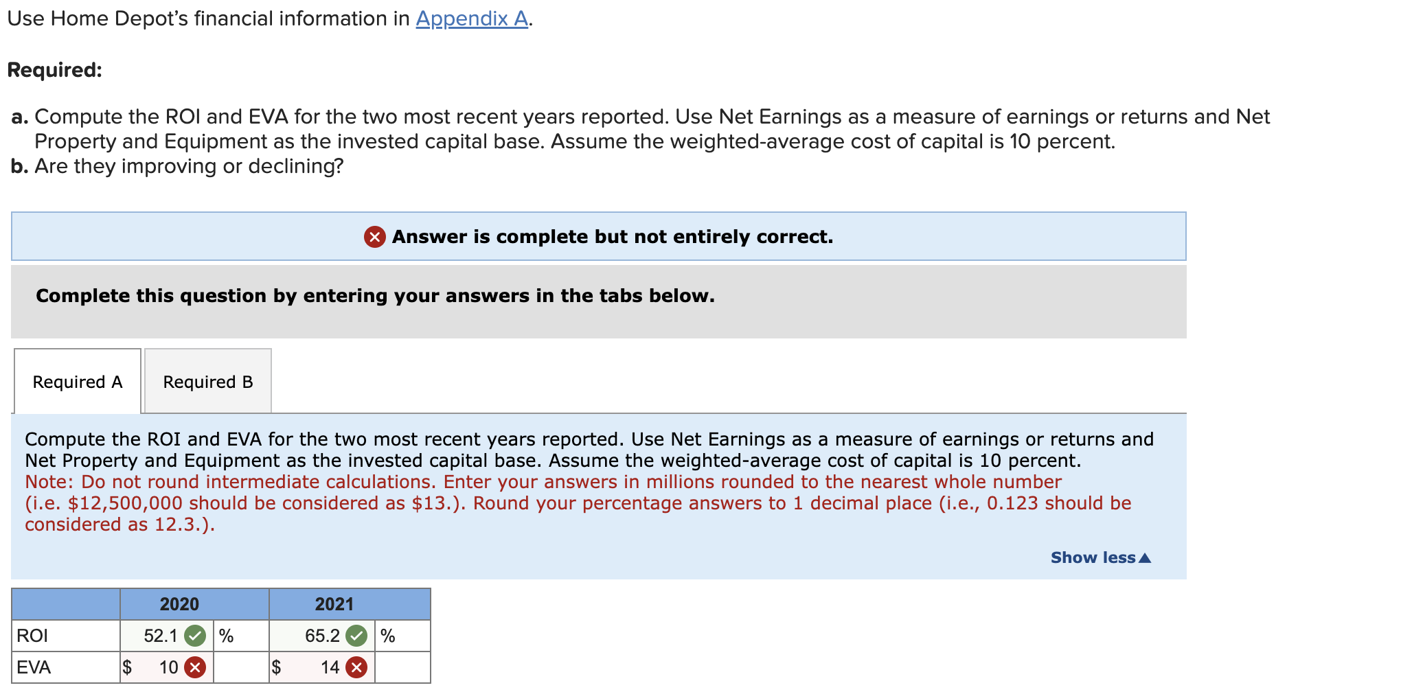 Appendix A Use Home Depot's financial information in Appendix A. Required: a.