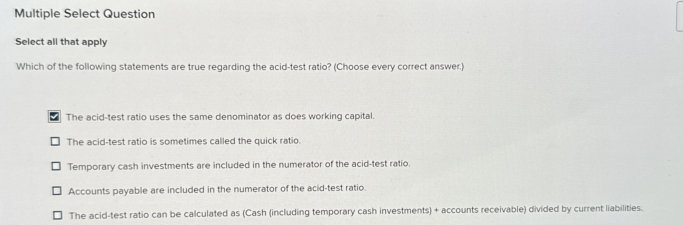 Multiple Select Question Select all that apply Which of the following