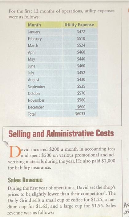 a. david would like to increase sales in the secind year of