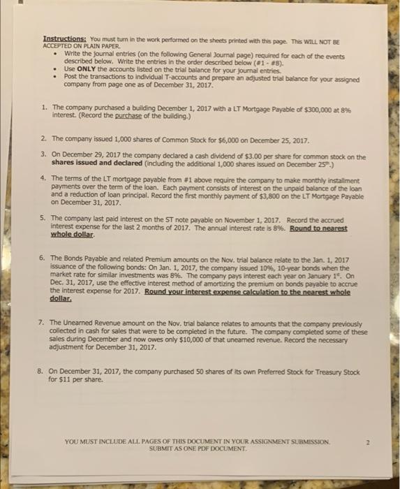 OF THIS DOCUMENT Part 1: Insert the Trial Balance HERE Bsbee Mountain