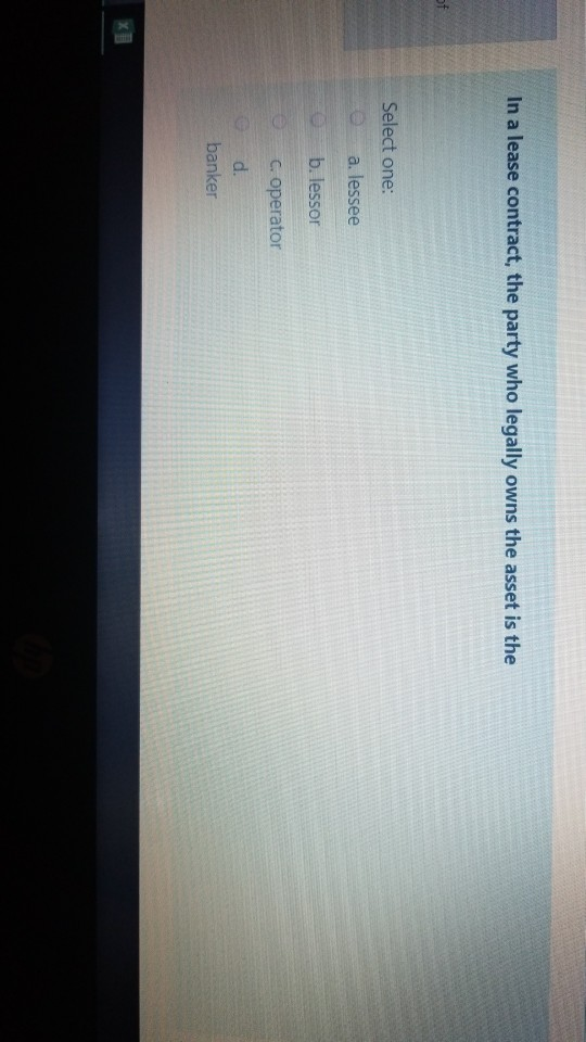 piece of equipment? Select one a. transportation costs installation costs testing costs