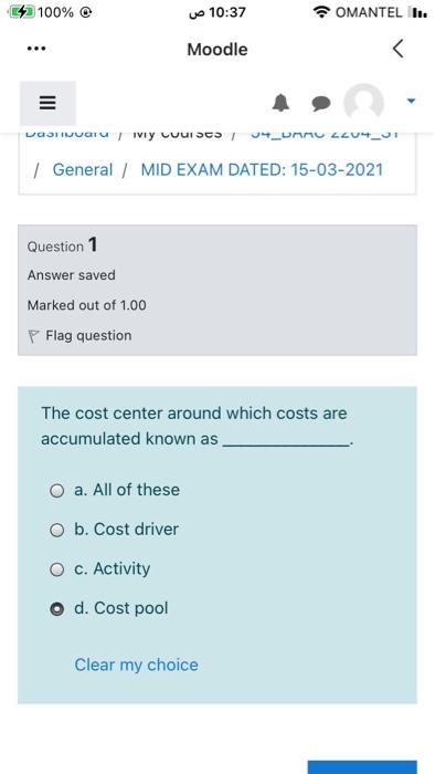 will rate you 100% 10:36 OMANTEL II. ... Moodle