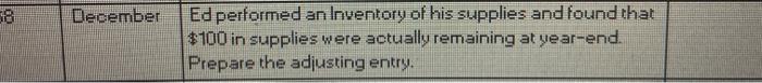 how do u journalize this transaction 58 December Ed performed an Inventory