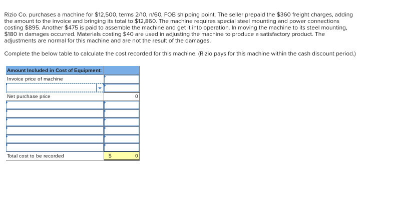 can some one please help me out with this ? Rizio Co.