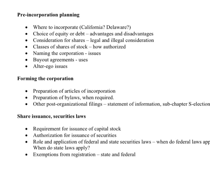 corporation Chapter 5 Share issuance and securities laws Key terms. You should