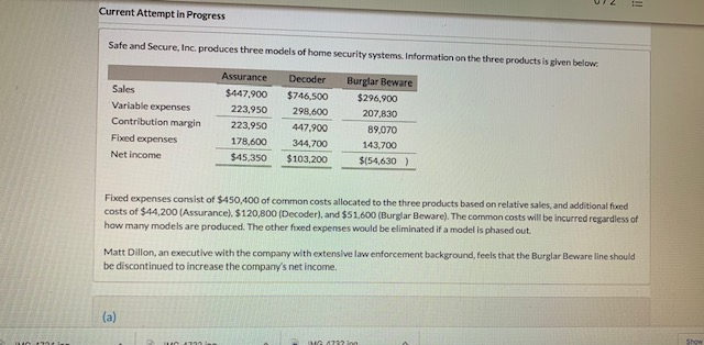  Current Attempt in Progress Safe and Secure, Inc. produces three models