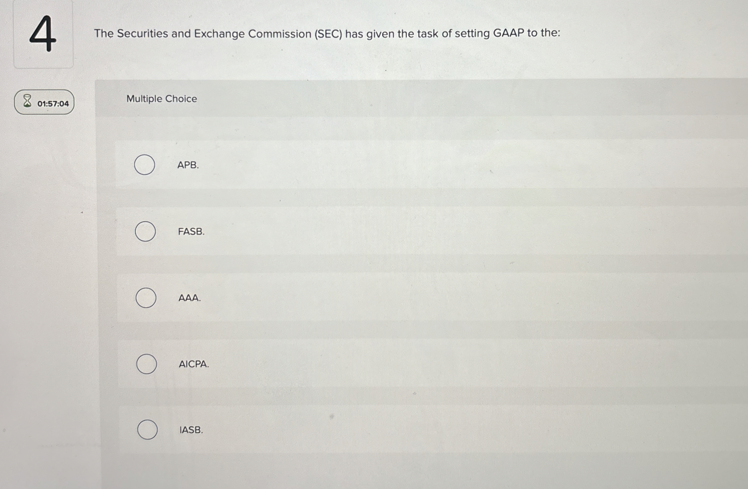  4 The Securities and Exchange Commission (SEC) has given the task