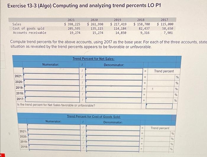 can i get some help on this one Exercise 13-3 (Algo) Computing