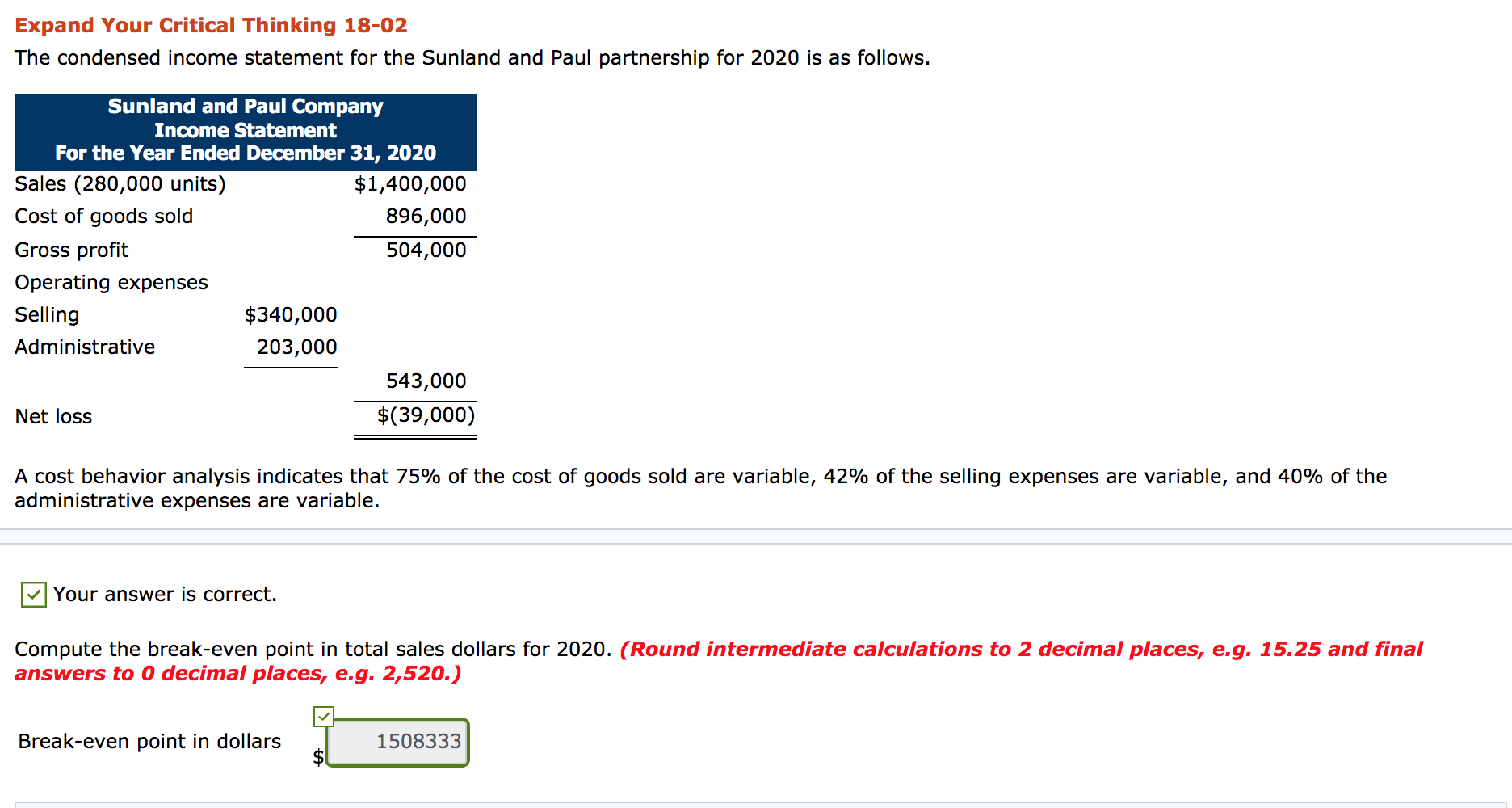 No matter what i do the answer I come up with for