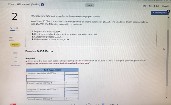  Chapter 6 Homework (Graded) Saeed Help Save & Exit Submit Check