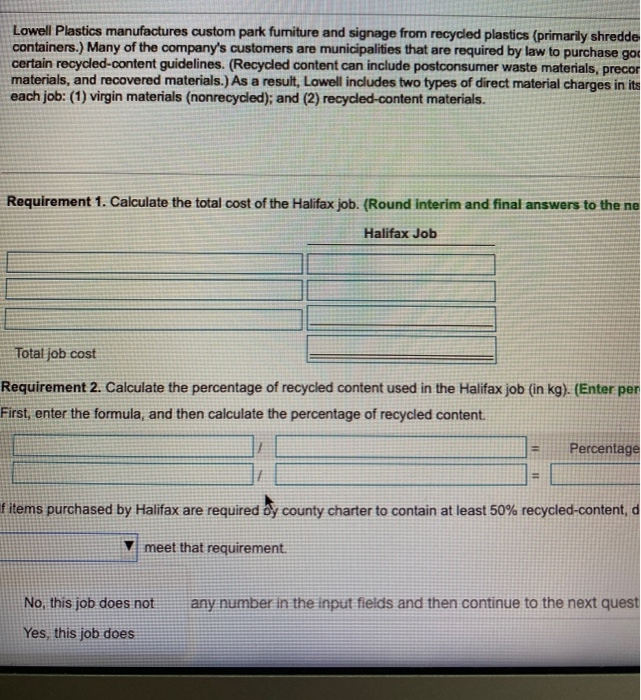 materials) As a result, Lowell includes two types of direct material charges