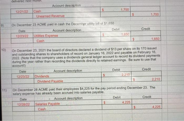 fransaction. Post each of the entries below to the general ledger T-accounts