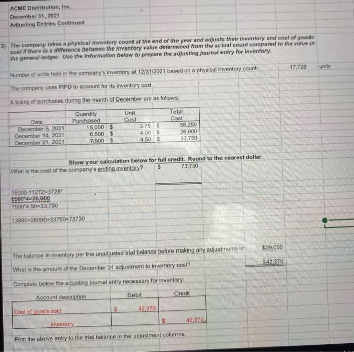 wrote a check to Indiana Corp for the purchase made on December