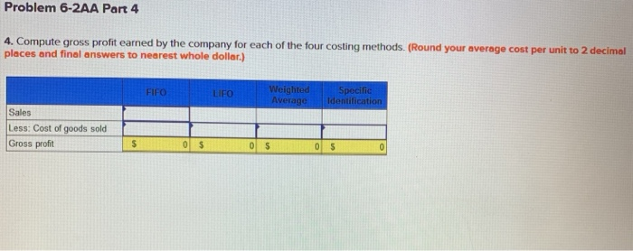 Mar. 25 Purchase Mar. 29 Sales 160 units $50 per unit 460