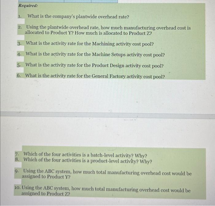 your calculations! PART 1 Hickory Company manufactures two products 14,000 units of
