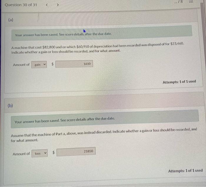 a and b done please help with c .../8 !! Question 30