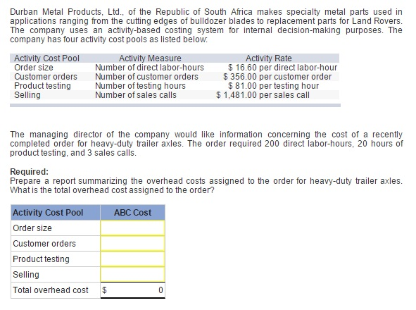 Please show work? I would love to understand the thought process. Durban